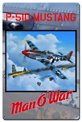 Man O War 16 X 24 vintage metal sign Metal Sign