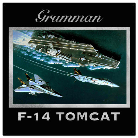 F 14 Grumman 36 X 36 vintage metal sign Metal Sign