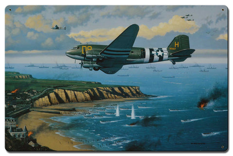 STK293 - D-DAY INVADERS - C-47s over Normandy Metal Sign