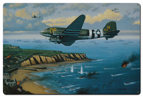 STK294 - D-DAY INVADERS - C-47s over Normandy Metal Sign