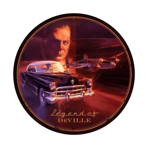 Legend Of Deville Round Vintage Sign Metal Sign