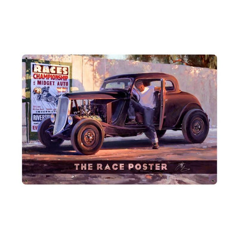 The Race Poster Vintage Sign Metal Sign