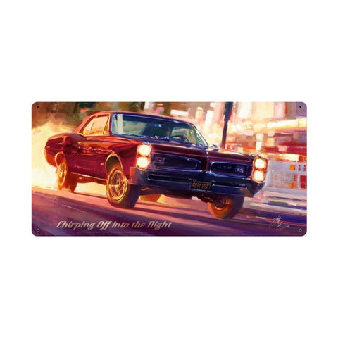Chirping Off Into The Night Vintage Sign Metal Sign