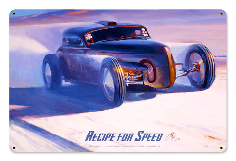 Recipe For Speed Vintage Sign Metal Sign