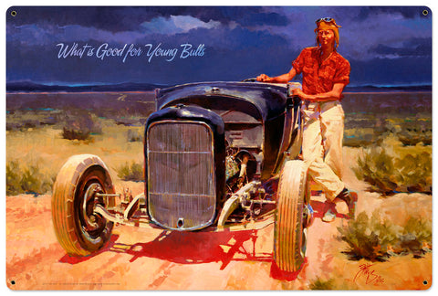 What-Is-Good-For-Young-Bulls--Large-Vintage-Sign-Metal-Sign