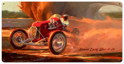 Knowin-Zactly-What-To-Do--Large-Vintage-Sign-Metal-Sign