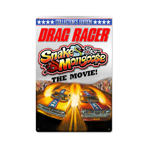 Drag-Racer-Snake-Mongoose-Vintage-Sign-Metal-Sign