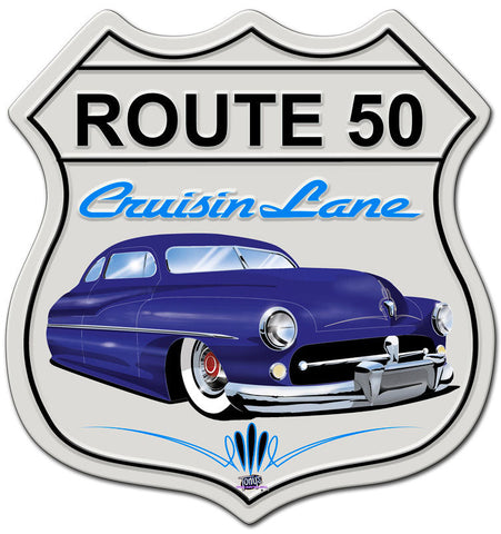 Mercury-Cruisin'-Route-50-Vintage-Sign-Metal-Sign