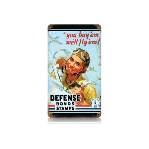 Defense Bond Stamps Vintage Sign Metal Sign