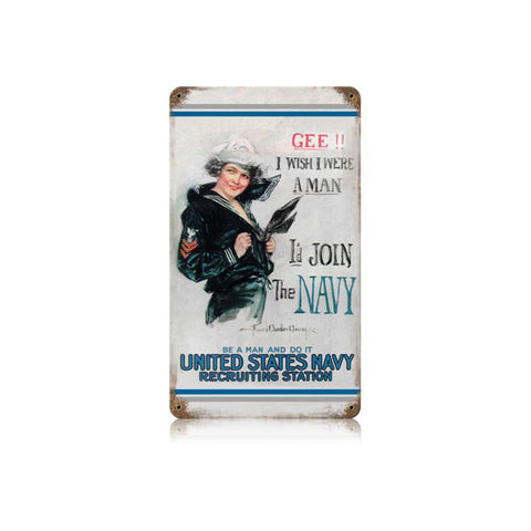 Gee Navy Vintage Sign Metal Sign