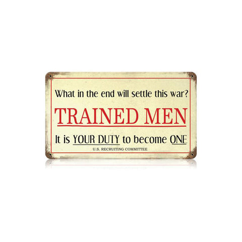 Trained-Men-Vintage-Sign-Metal-Sign