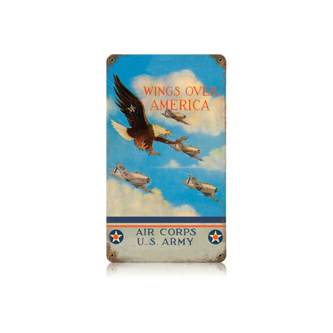 Wings Over America Vintage Sign Metal Sign