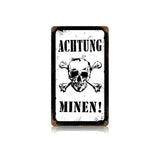 Achtung Minen! Vintage Sign Metal Sign
