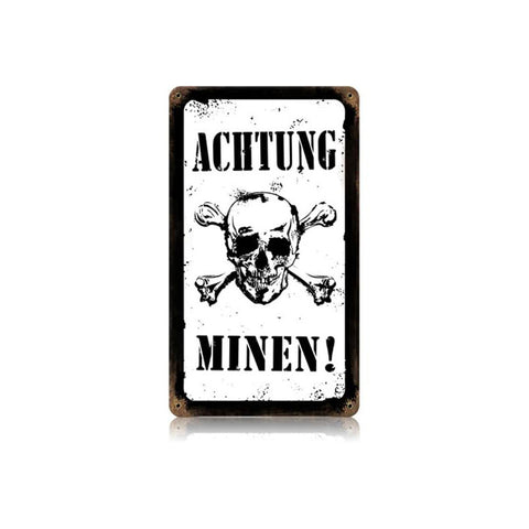 Achtung Minen! Vintage Sign Metal Sign