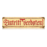 Eintritt Verboten Vintage Sign Metal Sign
