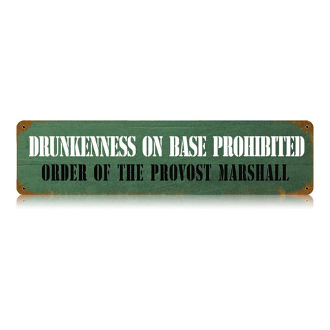 Drunkenness Prohibited Vintage Sign Metal Sign