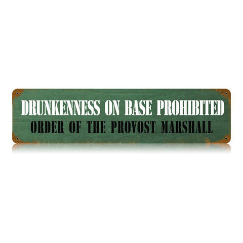 Drunkenness Prohibited Vintage Sign Metal Sign