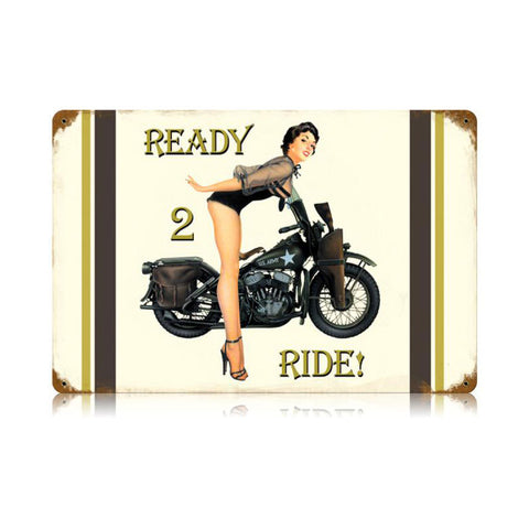 Ready To Ride Vintage Sign Metal Sign