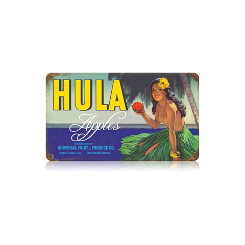 Hula Apples Vintage Sign Metal Sign