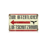 German Air Raid Vintage Sign Metal Sign