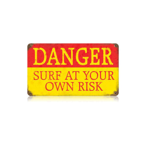 Danger Surf Vintage Sign Metal Sign