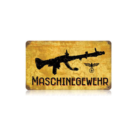 Machine Gun Vintage Sign Metal Sign