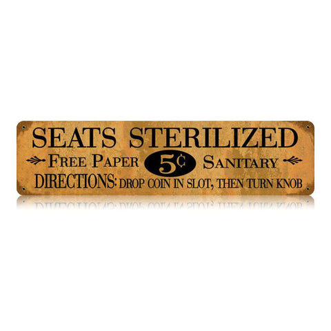 Seats Sterilized Vintage Sign Metal Sign