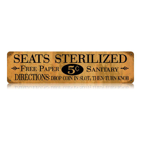 Seats Sterilized Vintage Sign Metal Sign