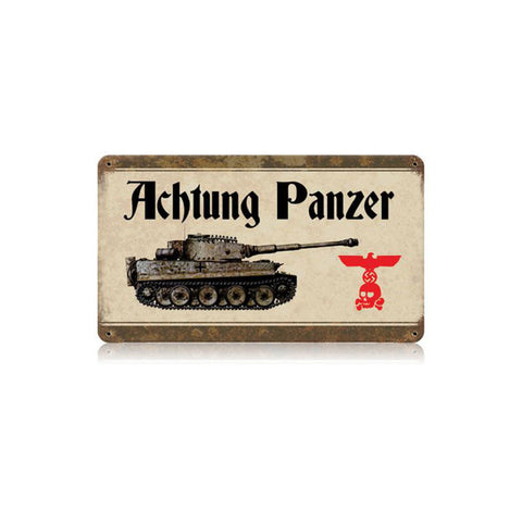 Achtung Panzer Vintage Sign Metal Sign