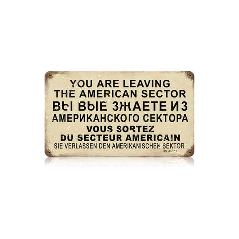 American Sector Vintage Sign Metal Sign