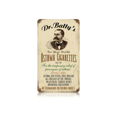 Asthma Cigs Vintage Sign Metal Sign