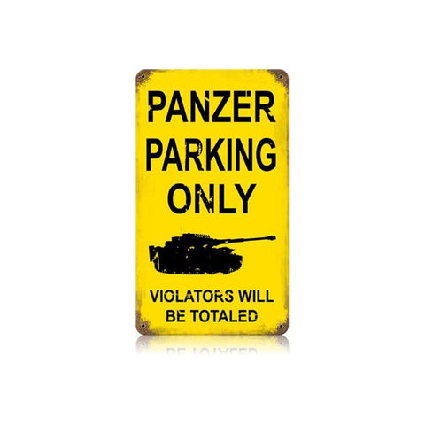 Panzer Parking Vintage Sign Metal Sign