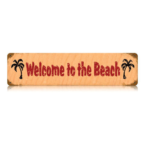 Welcome To The Beach Vintage Sign Metal Sign