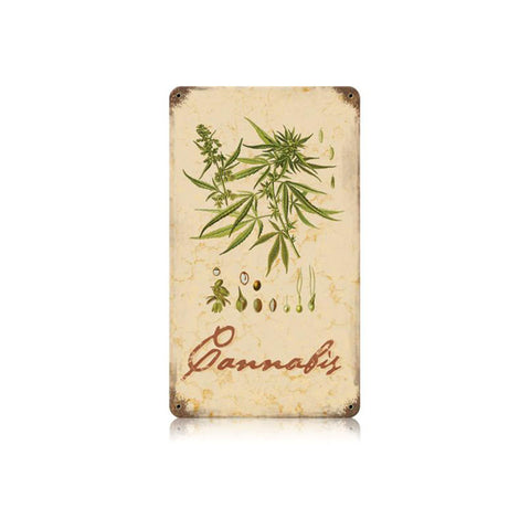 Cannabis Vintage Sign Metal Sign