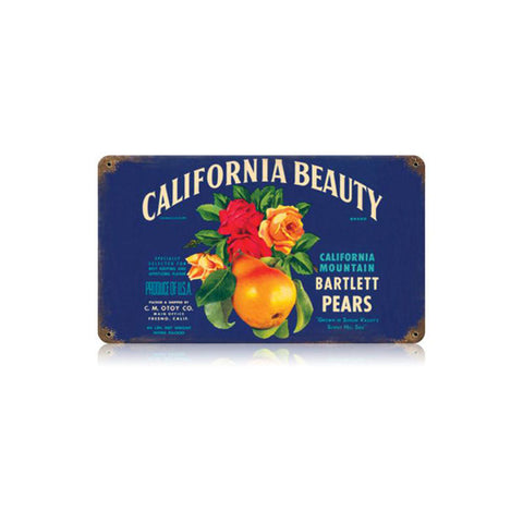 California Beauty Vintage Sign Metal Sign