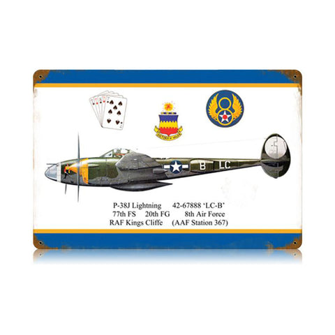 P-38 Dugald Camero Vintage Sign Metal Sign