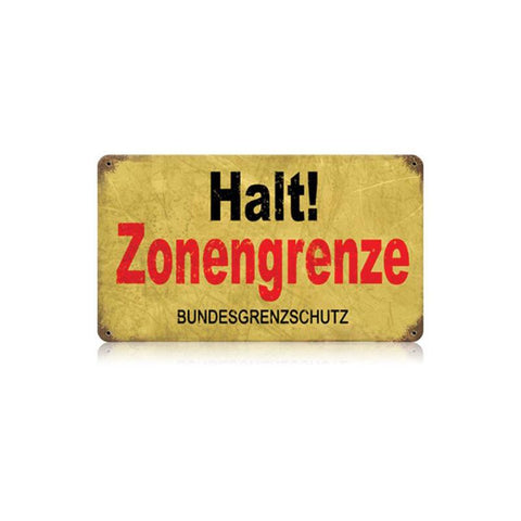 Halt Border Zone Vintage Sign Metal Sign