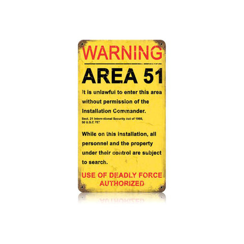 Area 51 Vintage Sign Metal Sign