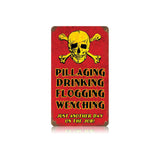 Pillaging Drinking Pirates Vintage Sign Metal Sign