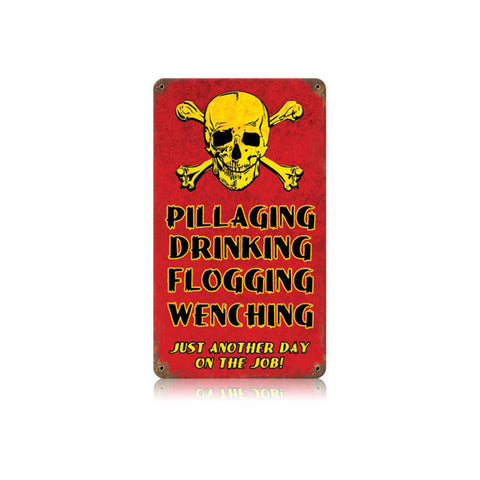 Pillaging-Drinking-Pirates-Vintage-Sign-Metal-Sign