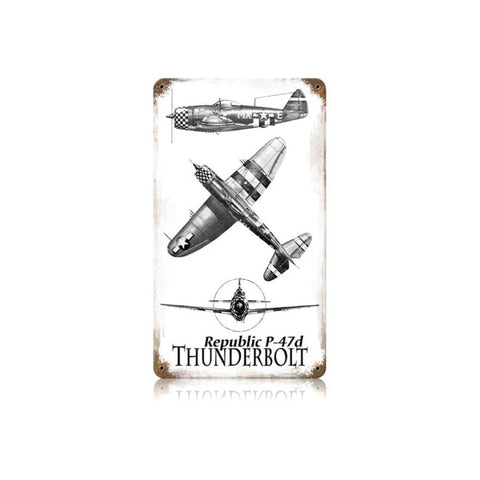 P-47-Three-View-Vintage-Sign-Metal-Sign