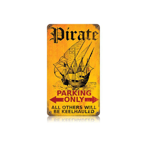 Pirate Parking Vintage Sign Metal Sign
