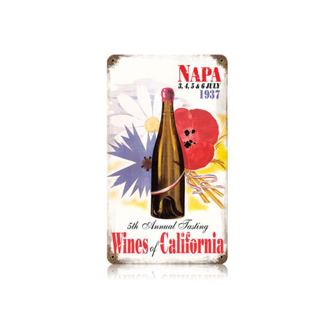 Wines Of California Vintage Sign Metal Sign