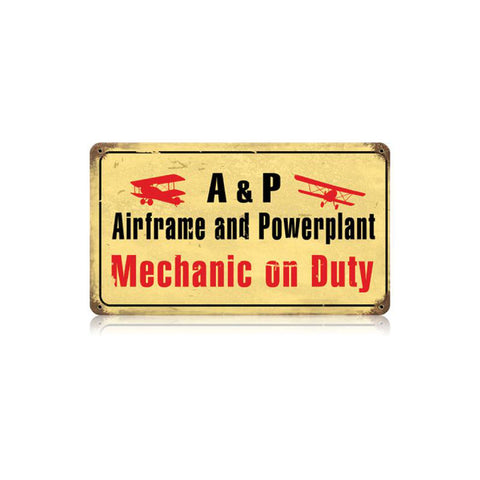 Airframe Mechanic Vintage Sign Metal Sign