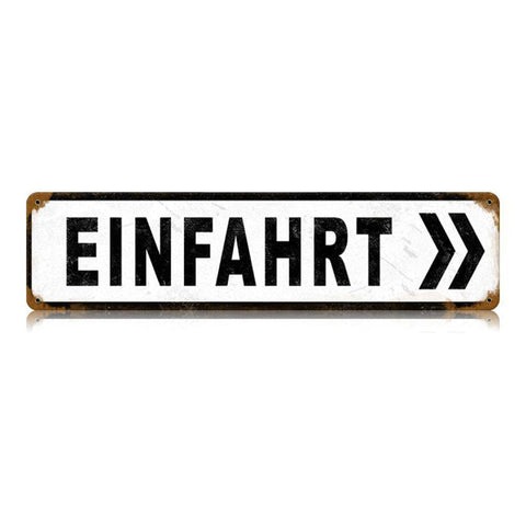 Einfahrt Vintage Sign Metal Sign