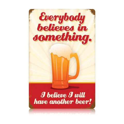 Believe Another Beer Vintage Sign Metal Sign