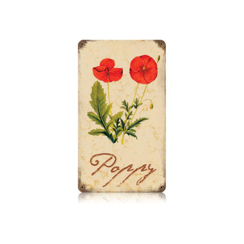 Poppy Vintage Sign Metal Sign