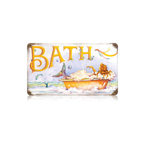 Mermaid Bath Vintage Sign Metal Sign