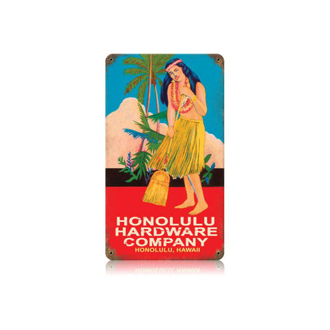 Honolulu Hardware Vintage Sign Metal Sign