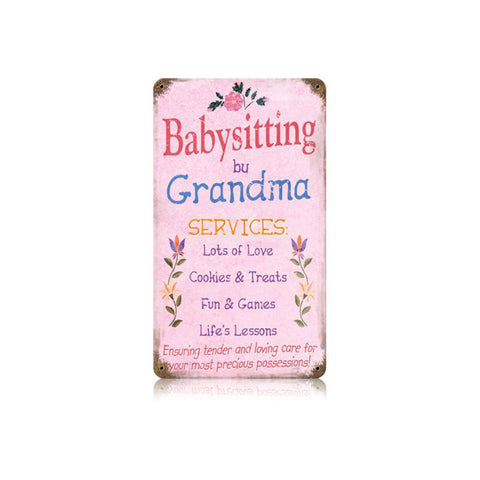 Grandma Babysitting Vintage Sign Metal Sign